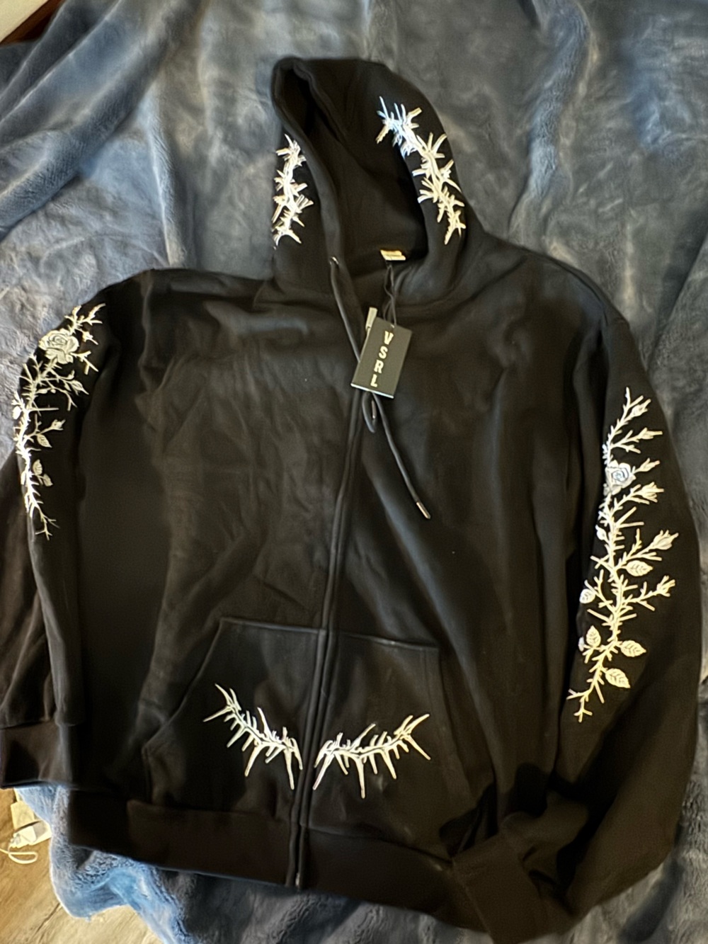 VSRL Thorn Embroidered Zip Hoodie Black XL NWT KevTrainsHard Limited Edition